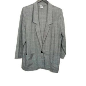 Vintage Plaid One Button Blazer Size 18